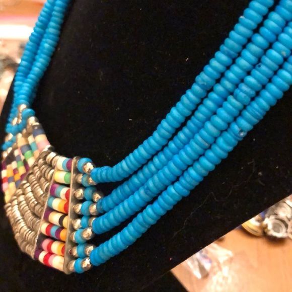 Tribal Collar Necklace Rainbow 🌈 colors - Picture 8 of 8